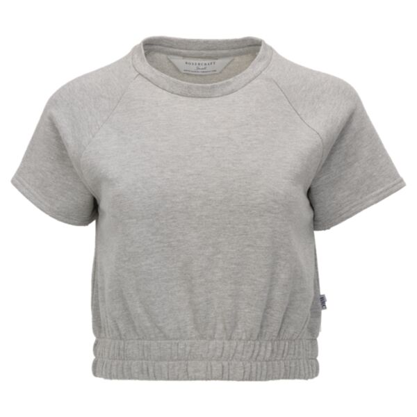 Women's French Terry Short Sleeve Cropped Crewneck Sweatshirt Thumbnail