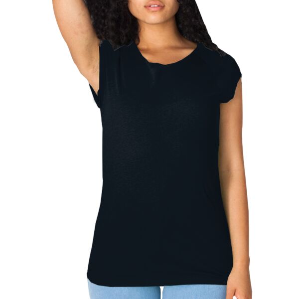 6377 Sheer Jersey Cap Sleeve Raglan T-Shirt Thumbnail