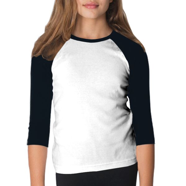 4253 Youth Baby Rib 3/4 Sleeve Raglan Thumbnail