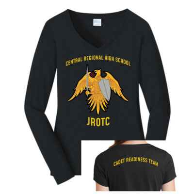 CADET READINESS TEAM - Ladies Long Sleeve Fan Favorite V Neck Tee Thumbnail