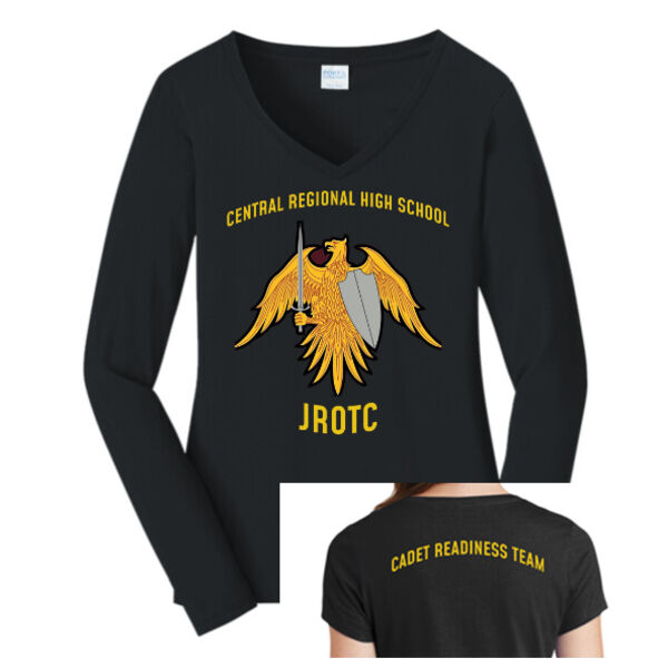 CADET READINESS TEAM - Ladies Long Sleeve Fan Favorite V Neck Tee Thumbnail