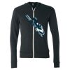 Unisex Triblend Lightweight Full-Zip Hooded Long Sleeve Tee Thumbnail