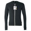 Unisex Triblend Lightweight Full-Zip Hooded Long Sleeve Tee Thumbnail