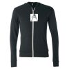 Unisex Triblend Lightweight Full-Zip Hooded Long Sleeve Tee Thumbnail