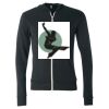 Unisex Triblend Lightweight Full-Zip Hooded Long Sleeve Tee Thumbnail