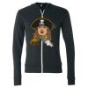 Unisex Triblend Lightweight Full-Zip Hooded Long Sleeve Tee Thumbnail