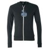 Unisex Triblend Lightweight Full-Zip Hooded Long Sleeve Tee Thumbnail