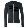 Unisex Triblend Lightweight Full-Zip Hooded Long Sleeve Tee Thumbnail