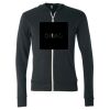 Unisex Triblend Lightweight Full-Zip Hooded Long Sleeve Tee Thumbnail