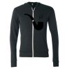 Unisex Triblend Lightweight Full-Zip Hooded Long Sleeve Tee Thumbnail