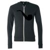 Unisex Triblend Lightweight Full-Zip Hooded Long Sleeve Tee Thumbnail