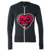 Unisex Triblend Lightweight Full-Zip Hooded Long Sleeve Tee Thumbnail