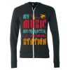 Unisex Triblend Lightweight Full-Zip Hooded Long Sleeve Tee Thumbnail