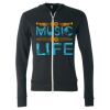 Unisex Triblend Lightweight Full-Zip Hooded Long Sleeve Tee Thumbnail