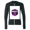 Unisex Triblend Lightweight Full-Zip Hooded Long Sleeve Tee Thumbnail