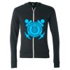 Unisex Triblend Lightweight Full-Zip Hooded Long Sleeve Tee Thumbnail
