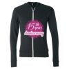 Unisex Triblend Lightweight Full-Zip Hooded Long Sleeve Tee Thumbnail
