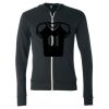 Unisex Triblend Lightweight Full-Zip Hooded Long Sleeve Tee Thumbnail