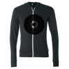 Unisex Triblend Lightweight Full-Zip Hooded Long Sleeve Tee Thumbnail