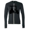 Unisex Triblend Lightweight Full-Zip Hooded Long Sleeve Tee Thumbnail