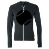 Unisex Triblend Lightweight Full-Zip Hooded Long Sleeve Tee Thumbnail