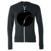 Unisex Triblend Lightweight Full-Zip Hooded Long Sleeve Tee Thumbnail
