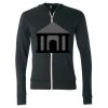 Unisex Triblend Lightweight Full-Zip Hooded Long Sleeve Tee Thumbnail